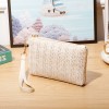 Mobile phone bag women's medium length grass woven hand-held bag woven mobile phone zero wallet 