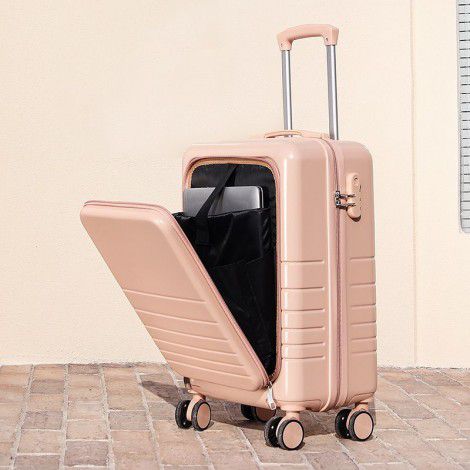 Front open lid luggage, female small 20 inch business trolley, male side open boarding chassis, password travel box wholesale 