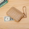 Mobile phone bag women's medium length grass woven hand-held bag woven mobile phone zero wallet 