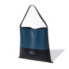 Large capacity shoulder bag, Korean minimalist cowhide shopping bag, fashionable color blocking leather tote bag 