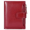 Genuine leather wallet women's short multi-functional zipper women's wallet large capacity card clip zero wallet 