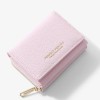 Women's Wallet Cross Pattern Leather Clip Zipper Short Three Fold Wallet Student Zero Wallet Wallet 