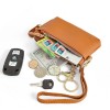 Women's Wallet Fashion Zipper Coin Handheld Small Bag Cowhide Zero Wallet Keychain 
