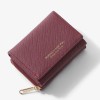 Women's Wallet Cross Pattern Leather Clip Zipper Short Three Fold Wallet Student Zero Wallet Wallet 