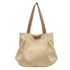 Large capacity canvas bag for women in autumn and winter, fashionable and casual one shoulder handbag, student commuting tote bag 