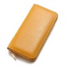 Oil wax pattern cowhide women's zippered wallet men's long genuine leather large capacity handbag 