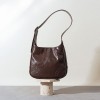 Retro oil wax cowhide underarm bag, niche, light luxury feel handbag, fashionable and trendy commuting shoulder bag 