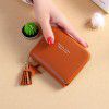 Wallet Minimalist Square Women's Wallet Short Zipper Small Money Clip Tassel Mini Zero Wallet 
