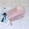 Women's handbag wallet, women's long contrasting color patchwork zipper tassel, large capacity wallet, phone bag 