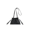 Genuine leather women's bag, fashionable and minimalist small lucky bag, one shoulder crossbody bucket bag, cowhide drawstring small bag 