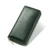Oil wax pattern cowhide women's zippered wallet men's long genuine leather large capacity handbag 