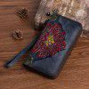Wallet women's top layer vegetable tanned cowhide color wiping long women's retro wallet women's hand-held zipper bag 