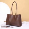 Genuine leather tote bag, new niche cowhide soft leather bucket bag, commuting bag, shoulder bag, women's large capacity, versatile 