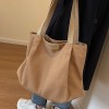 Large capacity canvas bag for women in autumn and winter, fashionable and casual one shoulder handbag, student commuting tote bag 