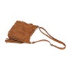 Tassel bag niche frosted cowhide casual crossbody bag with retro leather trend shoulder bag 