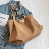 Large capacity canvas bag for women in autumn and winter, fashionable and casual one shoulder handbag, student commuting tote bag 