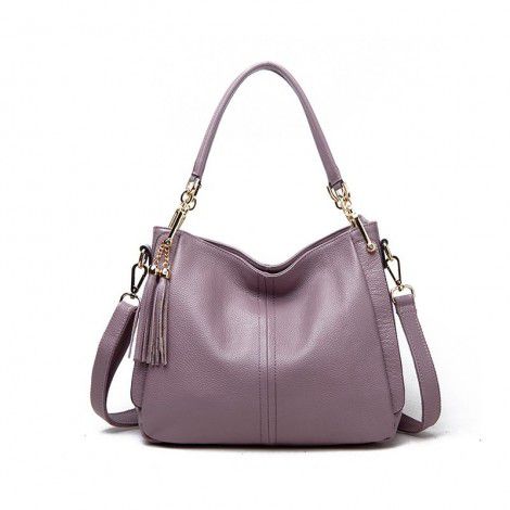 Summer New Street Trend Luggage Leather Goods Solid Color Small Square Bag Genuine Leather Tassel Women's Crossbody Bag 