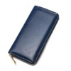 Oil wax pattern cowhide women's zippered wallet men's long genuine leather large capacity handbag 