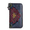 Wallet women's top layer vegetable tanned cowhide color wiping long women's retro wallet women's hand-held zipper bag 