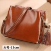 Head layer cowhide women's bag, spring new genuine leather shoulder bag, fashionable and simple crossbody bag, multi-layer 