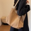 Large capacity canvas bag for women in autumn and winter, fashionable and casual one shoulder handbag, student commuting tote bag 