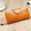 Women's wallet top layer oil wax cowhide long genuine leather bag grab bag 