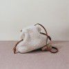 Lamb wool drawstring lucky bag, autumn and winter new lazy style versatile plush bag, temperament casual one shoulder crossbody bag 