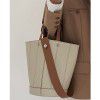 Spring new top layer cowhide women's bag, fashionable and minimalist bucket bag, contrasting color, large capacity crossbody bag, leather shoulder bag 