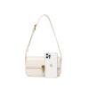 Small square bag, fashionable and simple, single shoulder bag, high-end tofu bag, cowhide underarm bag, women's crossbody bag, retro style 