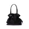 Minimalist and fashionable cowhide bag, niche leather women's bag, pleated bag, single shoulder bag, drawstring tote bag, large 