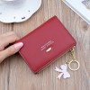 Small Wallet Women's Short Wallet Women's Student Fashion Soft Leather Tassel Zipper Change Card Bag 