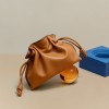 Genuine leather women's bag, fashionable and minimalist small lucky bag, one shoulder crossbody bucket bag, cowhide drawstring small bag 