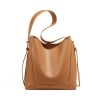Winter New Women's Bag Large Capacity Bucket Genuine Leather Women's Bag One Shoulder Versatile Cowhide Diagonal Straddle Bag 