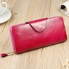 Women's wallet top layer oil wax cowhide long genuine leather bag grab bag 