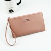 Women's Handheld Wallet Long Zipper Handheld Multi functional Phone Bag Solid Color Large Capacity Zero Wallet 