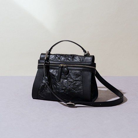 Cowhide grab pattern handbag with niche design, single shoulder bag, genuine leather bag for women 