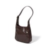 Retro oil wax cowhide underarm bag, niche, light luxury feel handbag, fashionable and trendy commuting shoulder bag 