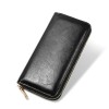 Oil wax pattern cowhide women's zippered wallet men's long genuine leather large capacity handbag 