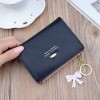 Small Wallet Women's Short Wallet Women's Student Fashion Soft Leather Tassel Zipper Change Card Bag 