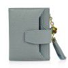 Women's short genuine leather wallet, sweet tassel, solid color, three fold women's wallet, classic change bag 