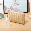 Mobile phone bag women's medium length grass woven hand-held bag woven mobile phone zero wallet 
