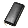 Oil wax pattern cowhide women's zippered wallet men's long genuine leather large capacity handbag 