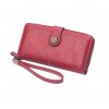 Retro Oil Wax Skin Hollow Wallet Korean Version Large Capacity Phone Bag for Women 