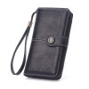 Retro Oil Wax Skin Hollow Wallet Korean Version Large Capacity Phone Bag for Women 