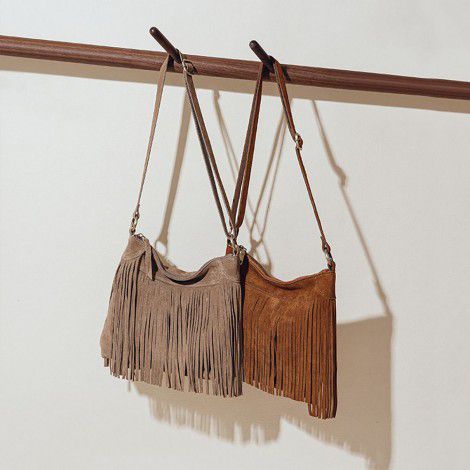 Tassel bag niche frosted cowhide casual crossbody bag with retro leather trend shoulder bag 