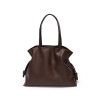 Minimalist and fashionable cowhide bag, niche leather women's bag, pleated bag, single shoulder bag, drawstring tote bag, large 
