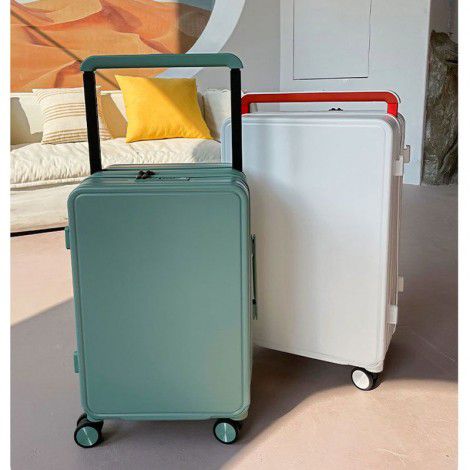 A large capacity wide pull rod suitcase for delivery, business fashion pull rod suitcase, USB charging, silent travel suitcase for women 