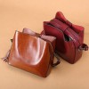 Head layer cowhide women's bag, spring new genuine leather shoulder bag, fashionable and simple crossbody bag, multi-layer 