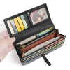 Fashionable and versatile women's long wallet with large capacity and multiple card slots, simple folding solid color wallet 