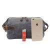 Men's Hand Grab Bag Oil Wax Canvas Wash Bag Vintage Handheld Headband Layer Cowhide Wrist Bag 